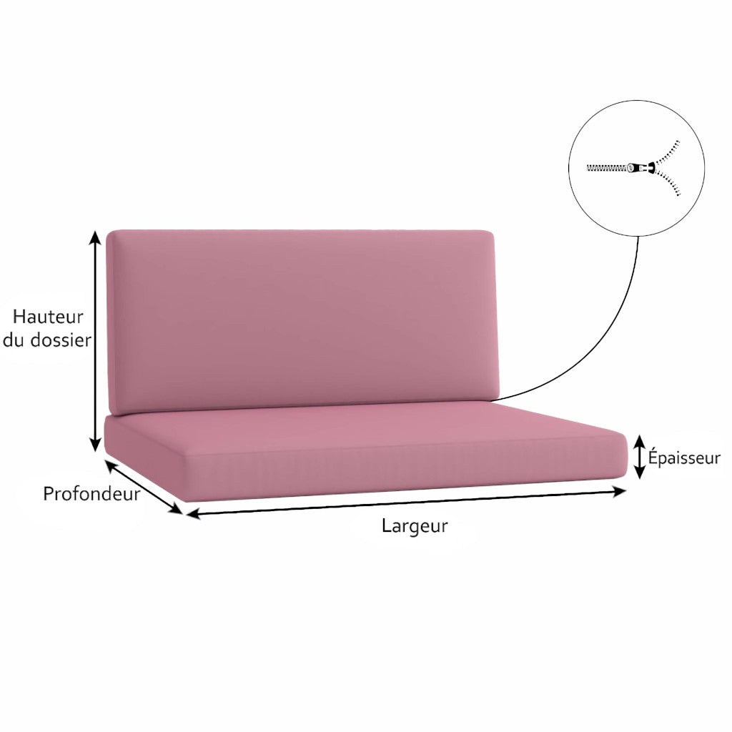 Cuscino per pallet con schienale Dimensioni
