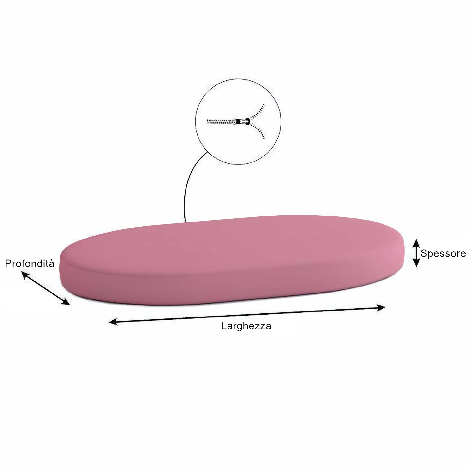 Cuscino ovale su misura